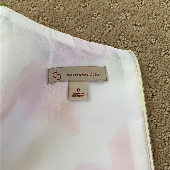 Dress Barn Ivory Tropical Print sheath dress sz8 - Picture 7 of 8